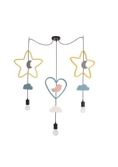 E27 pendant light 3xE27 black 100 cm