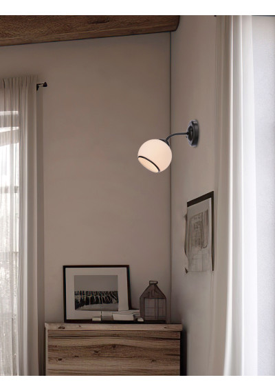 Lampa ścienna Marinen 1xE27 czarny + biały 24 cm - zdjęcie produktu 1