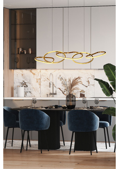 Lampa wisząca Anneli 45 W LED 3000 K złoty 125 cm - zdjęcie produktu 1