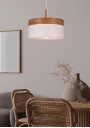 Lampa wisząca Orto 1xE27 biały + drewniany 30 cm - zdjęcie produktu 1