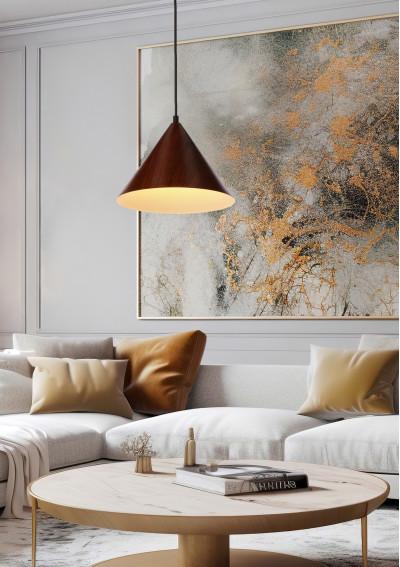 Lampa wisząca Dunca 1xE27 orzechowy 25 cm - zdjęcie produktu 1