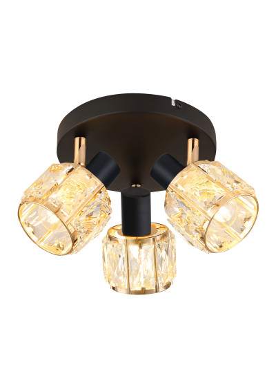 Lampa sufitowa E14 3xE14 czarny 36 cm