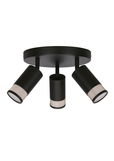 Gu10 ceiling light 3xGU10 czarno gold 32 cm