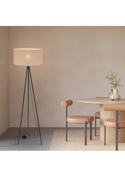 Lampa podłogowa Shanti 1xE27 czarny 144 cm - zdjęcie produktu 1