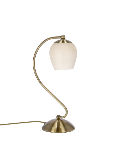 Lampa stołowa E27 1xE27 patynowy + kremowy 21 cm