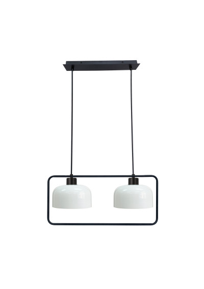 Lampa wisząca E27 2xE27 czarny + biały 50 cm