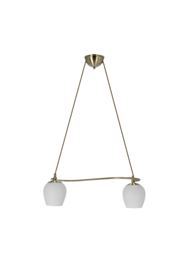Lampa wisząca E27 2xE27 patynowy + biały 54 cm