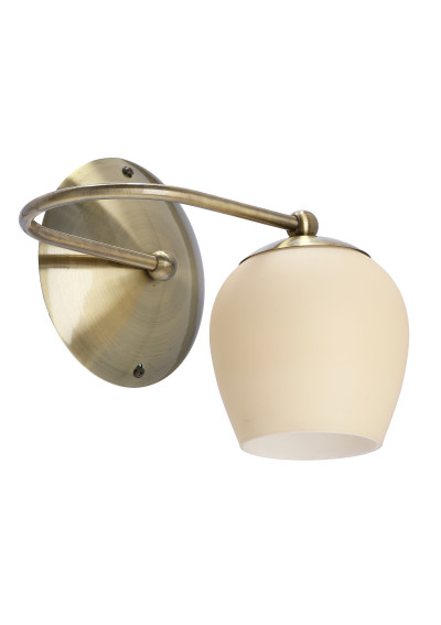 Lampa ścienna E27 1xE27 patynowy + kremowy 24 cm