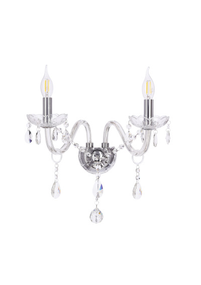 E14 wall light 2xE14 transparent 38 cm