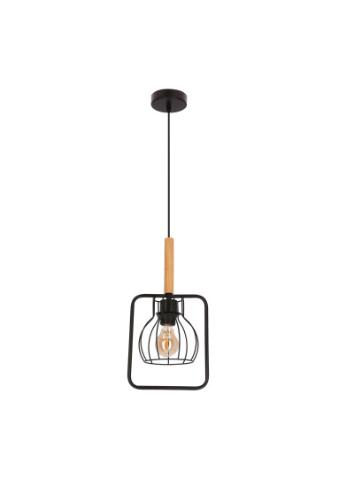Lampa wisząca E27 1xE27 czarny 20 cm