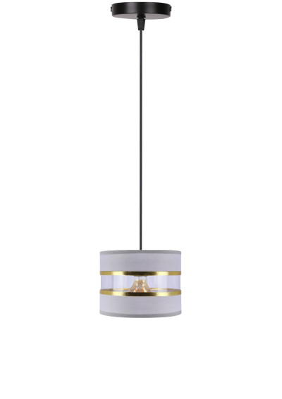Lampa wisząca Pandy 1xE27 czarny, szary + złoty 20 cm