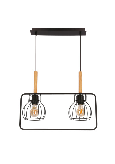 Lampa wisząca E27 2xE27 czarny 50 cm