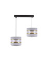 Pandy pendant light 2xE27 black, grey / gold 55 cm