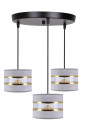 Lampa wisząca Pandy 3xE27 czarny, szary + złoty 45 cm