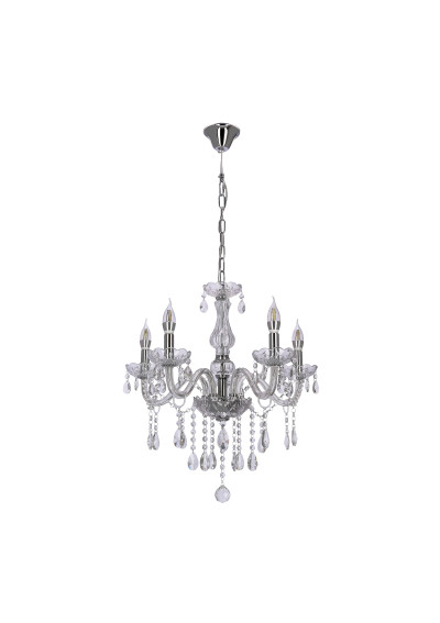 E14 pendant light 5xE14 transparent 56 cm