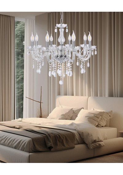 Lampa wisząca E14 8xE14 transparentny 67 cm - zdjęcie produktu 1
