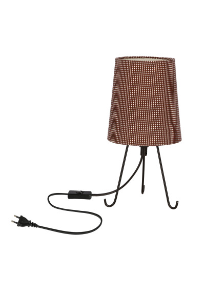 Lampa stołowa E14 1xE14 czarny + brązowy 14 cm