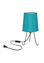 Lampa stołowa E14 1xE14 czarny + lazurowy 14 cm