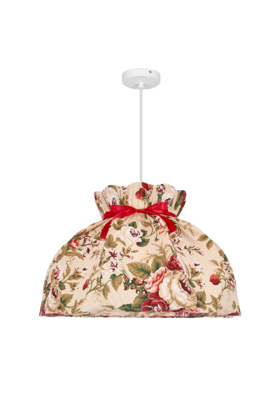 Lampa wisząca Rozano 1xE27 biało czerwony 52 cm