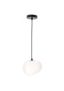 Lampa wisząca Stones 1xE27 biało czarny 20 cm