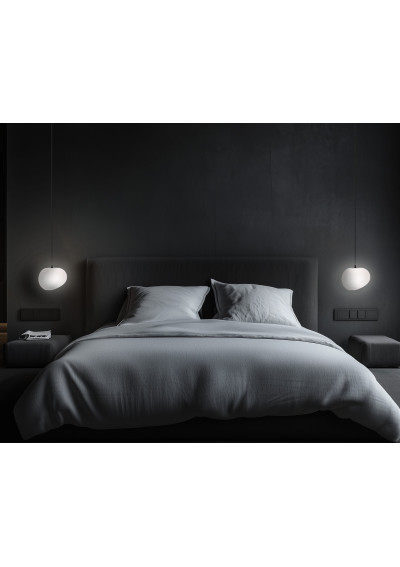 Lampa wisząca Stones 1xE27 biało czarny 20 cm - zdjęcie produktu 3