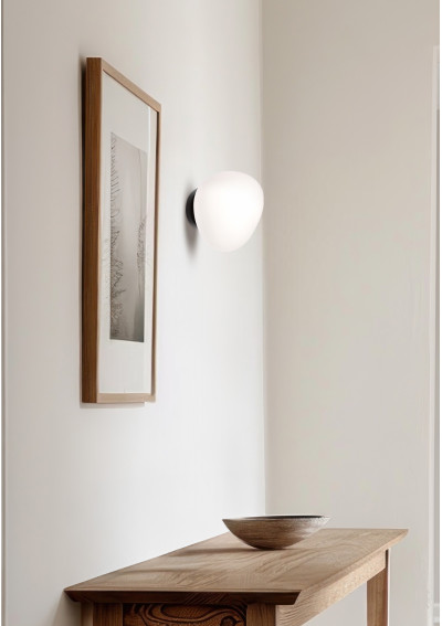 Lampa ścienna Stones 1xE27 biało czarny 20 cm - zdjęcie produktu 1
