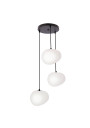 Stones pendant light 3xE27 black and white 42 cm
