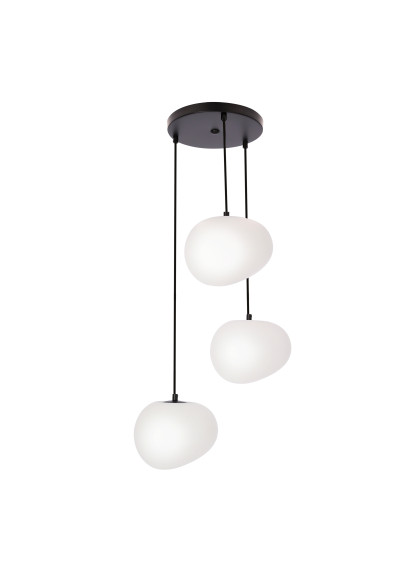 Stones pendant light 3xE27 black and white 42 cm