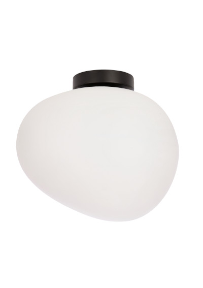 Lampa sufitowa Stones 1xE27 biało czarny 30 cm