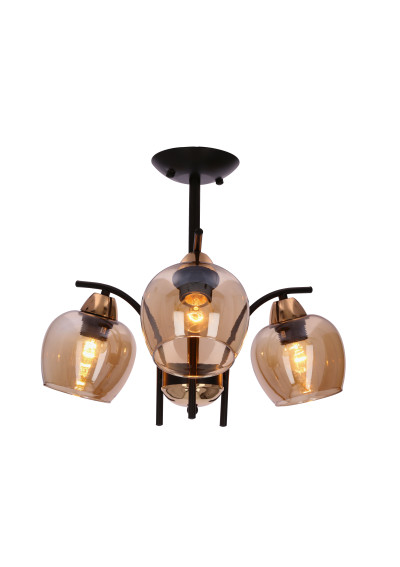 Merra pendant light 3xE27 black 48 cm