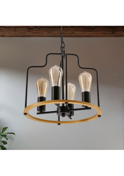 Lampa wisząca E27 E14 czarny 36 cm - zdjęcie produktu 2