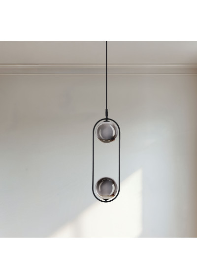 Cordel pendant light 2xG9 matt black 18,5 cm