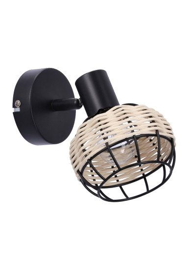 Lampa ścienna E14 1xE14 czarny 18 cm