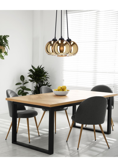 Trio pendant light 3xE27 black / gold 40 cm - product image 1