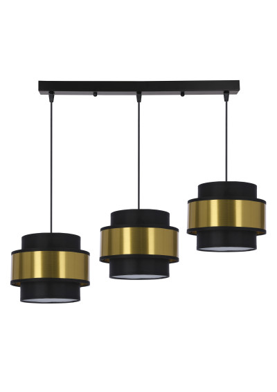 Lampa wisząca Prestige 3xE27 czarny + złoty 75 cm - zdjęcie produktu 1