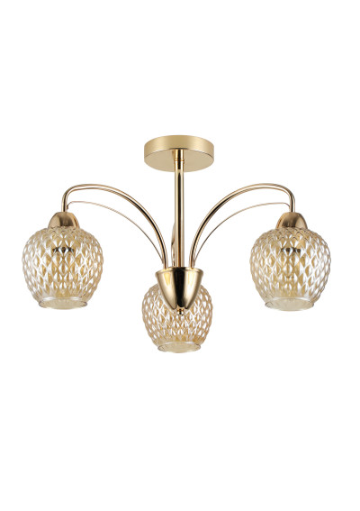 Tobias ceiling light 3xE27 gold 55 cm