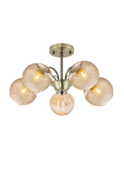 Lampa wisząca Pascal 5xE27 patynowy 52 cm