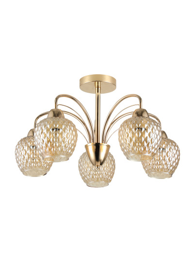 Lampa wisząca Tobias 5xE27 złoty 55 cm