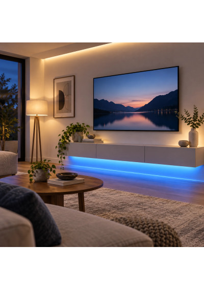 RGBW living room application concept, AI visualization