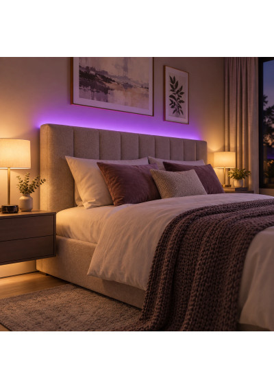 RGBW bedroom application concept, AI visualization