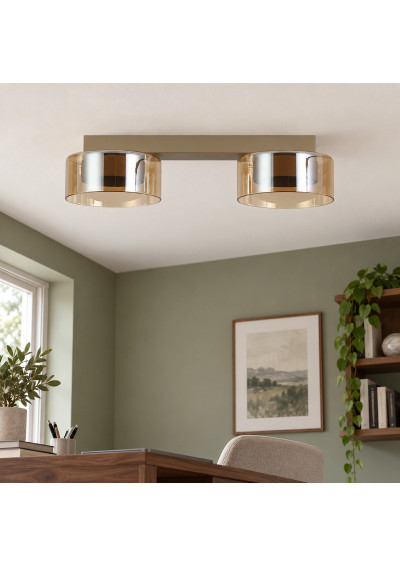 Glossy GX53 x2 beige amber-glass light fitting – example interior 2