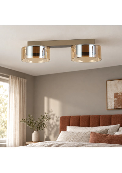 Glossy GX53 x2 beige amber-glass light fitting – example interior 3