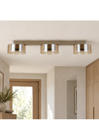 Glossy GX53 x3 beige amber-glass light fitting – example interior 1