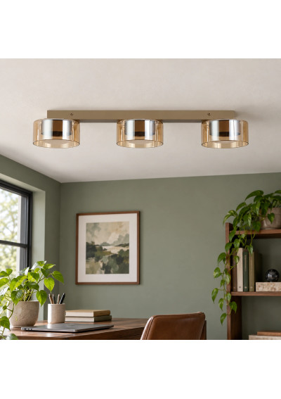 Kinkiet GX53 LED Glossy x3 beżowy bursztyn – przykładowa aranżacja 2