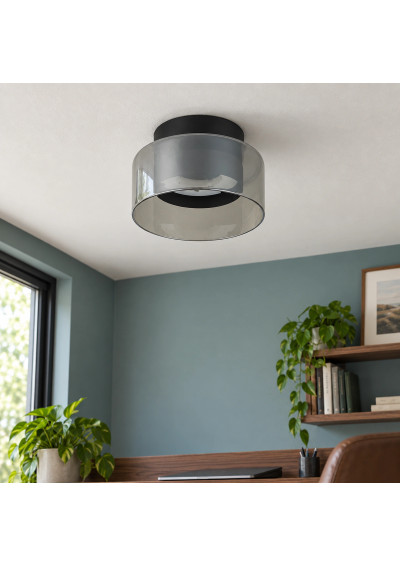 Glossy GX53 x1 black smoked-glass light fitting – example interior 2