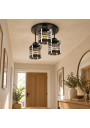 Senti E27 x3 black round light fitting – example interior 1