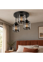 Senti E27 x3 black round light fitting – example interior 3