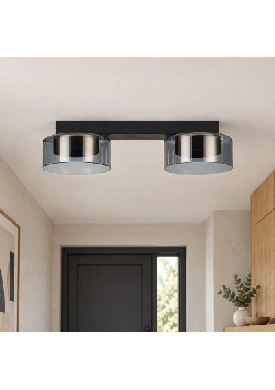 Kinkiet GX53 LED Glossy x2 czarny dymiony – przykładowa aranżacja 1