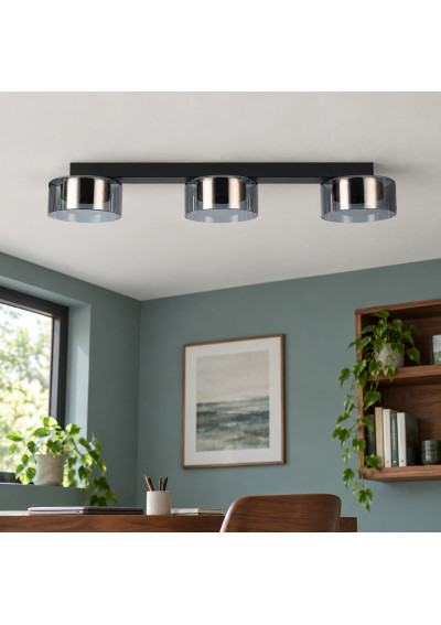 Kinkiet GX53 LED Glossy x3 czarny dymiony – przykładowa aranżacja 2