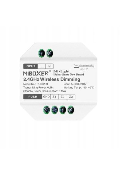 MiBoxer PUSH1-3 – LED control interface 2.4 GHz RF